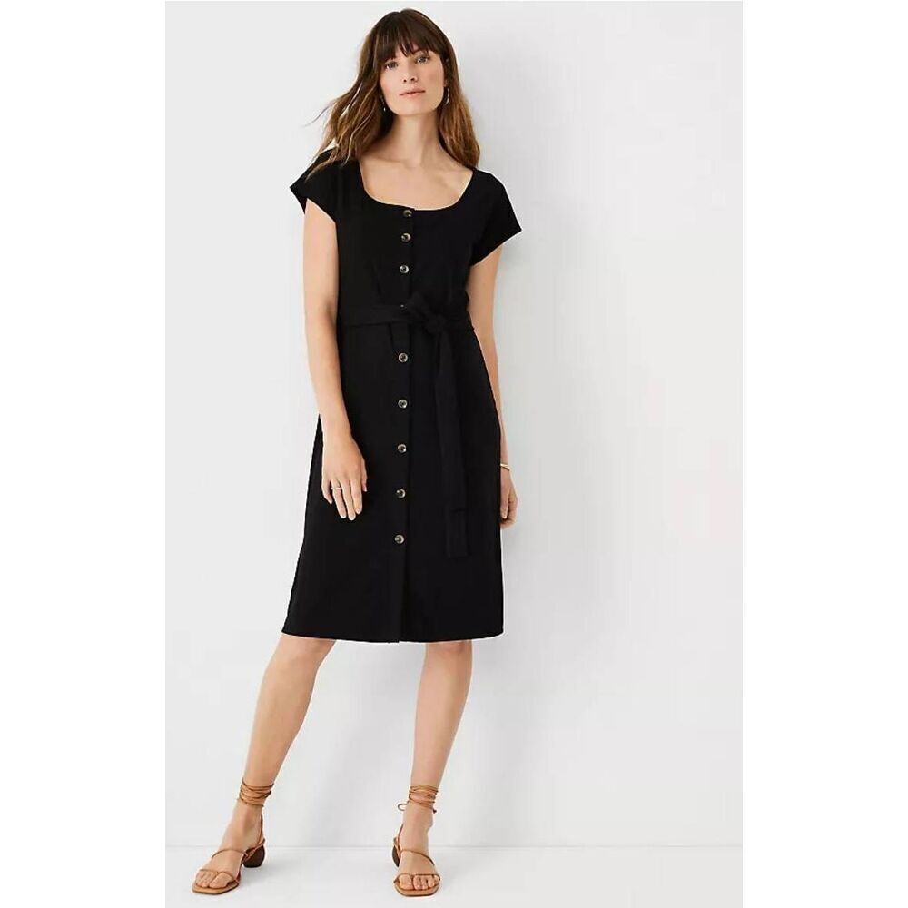 Ann Taylor Ribbed Sheath dress,  NWT, size Medium black